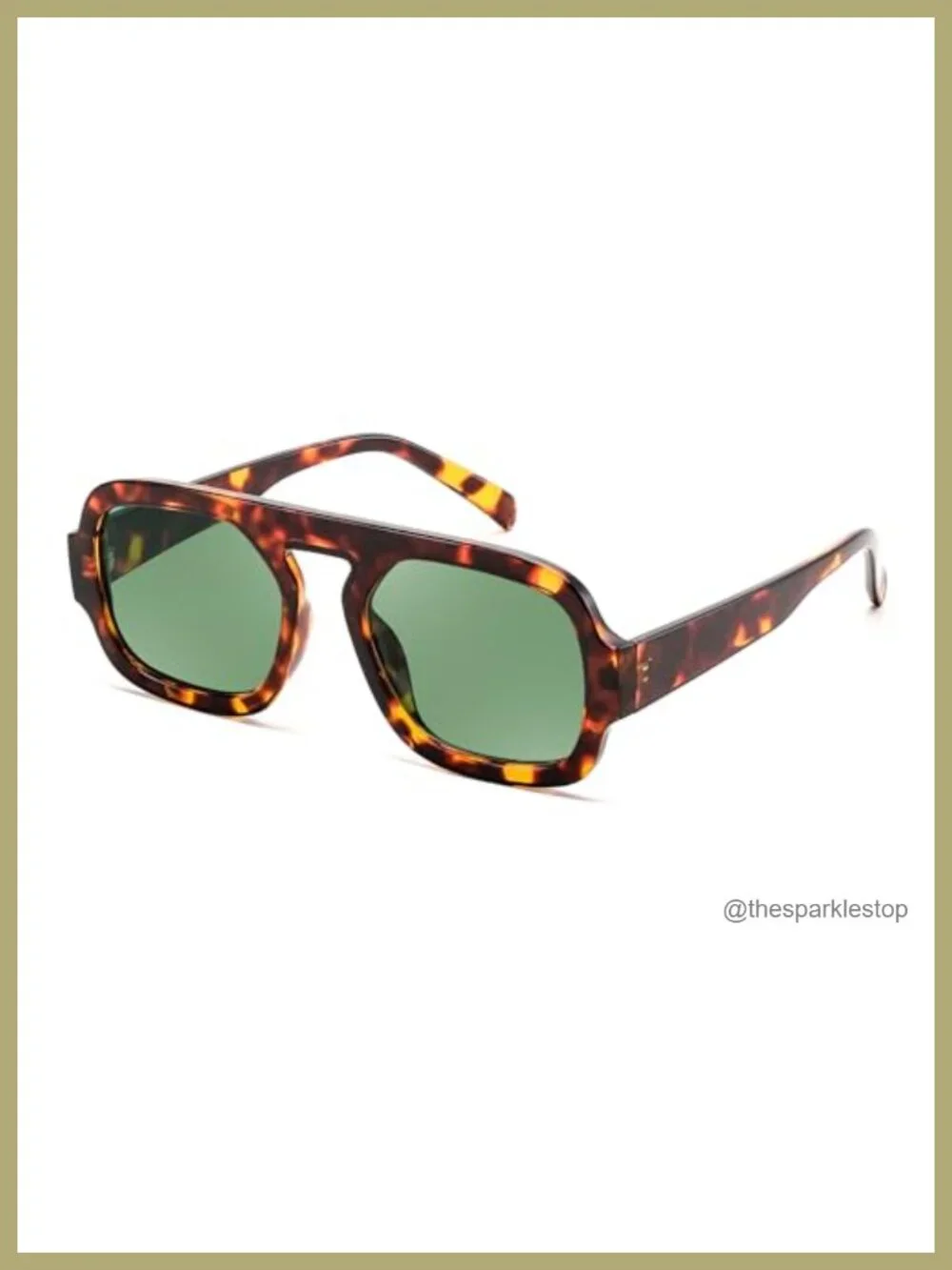 Retro Square Aviator Sunglasses Plastic Frame UV Protection Oversize